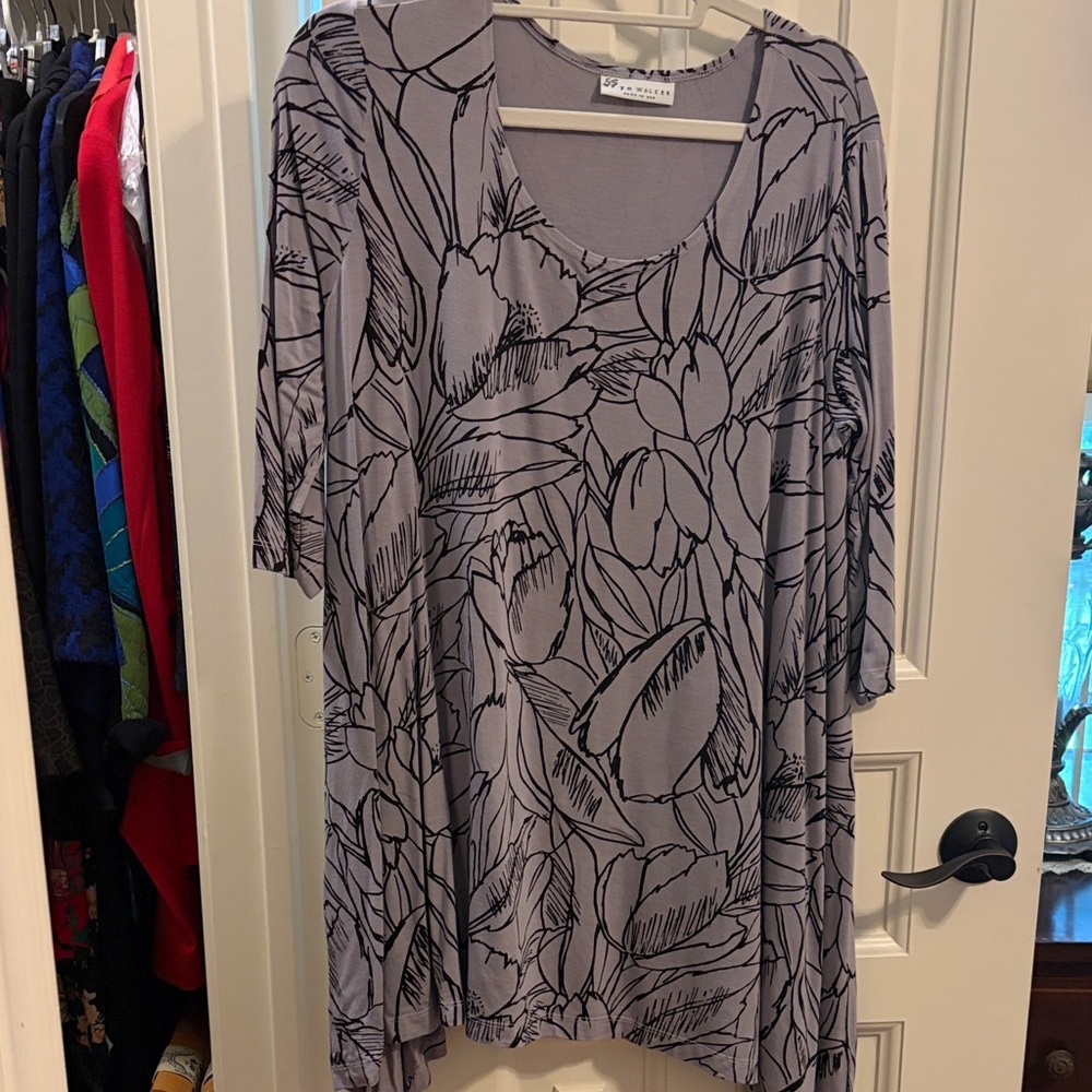 Bryn Walker Lavender Floral A-Line Tunic